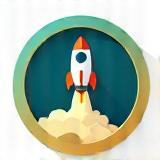 Icon representing execution or creation - Rocket launch